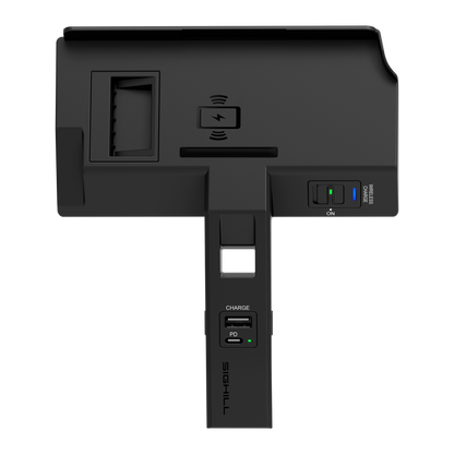 SIGHILL DOCK M4G wireless vehicle charger mounted in a custom car interior, designed for convenient charging on the go.