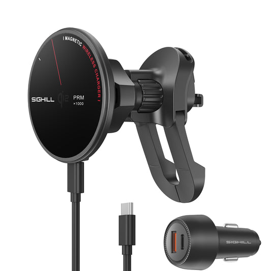SLIM MAGNETIC WIRELESS CAR CHARGER WITH Qi2 15W