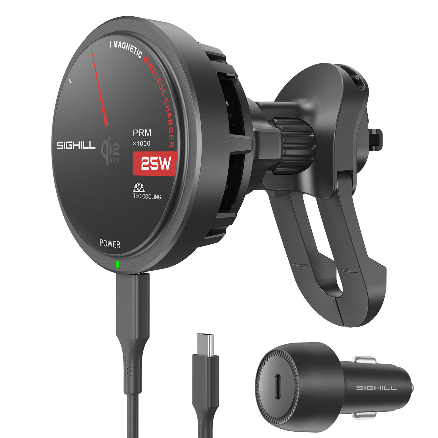 GX25 MAGNETIC WIRELESS CAR CHARGER WITH Qi2 25W TEC COOLING