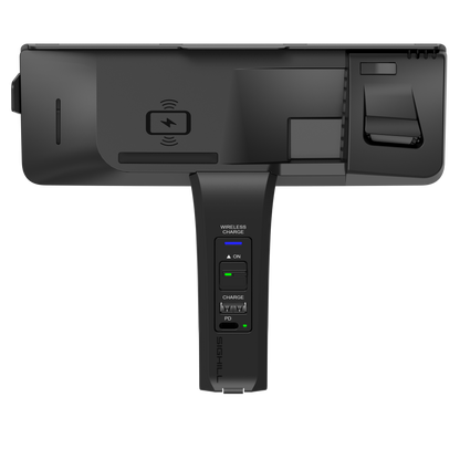 SIGHILL DOCK M2-F wireless charger custom vehicle unit mounted in a car interior, designed for convenient charging on the go